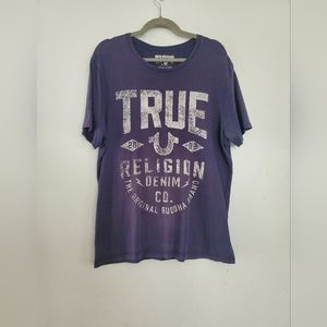 True Religion Navy Vintage Look Tee Shirt L